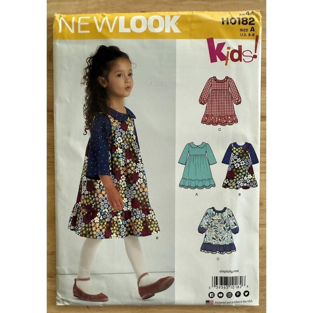 New Look Pattern‎ H0182 Children's Girls Dress Size 3-8 New/Uncut FF
